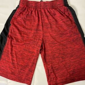 Xersion Boys Size Large 14/16 Red Black Drawstring Shorts